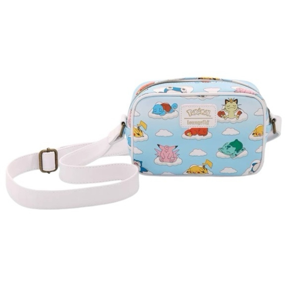 NWT Loungefly Pokémon Sleeping Characters Cloud Print Crossbody Bag Blue